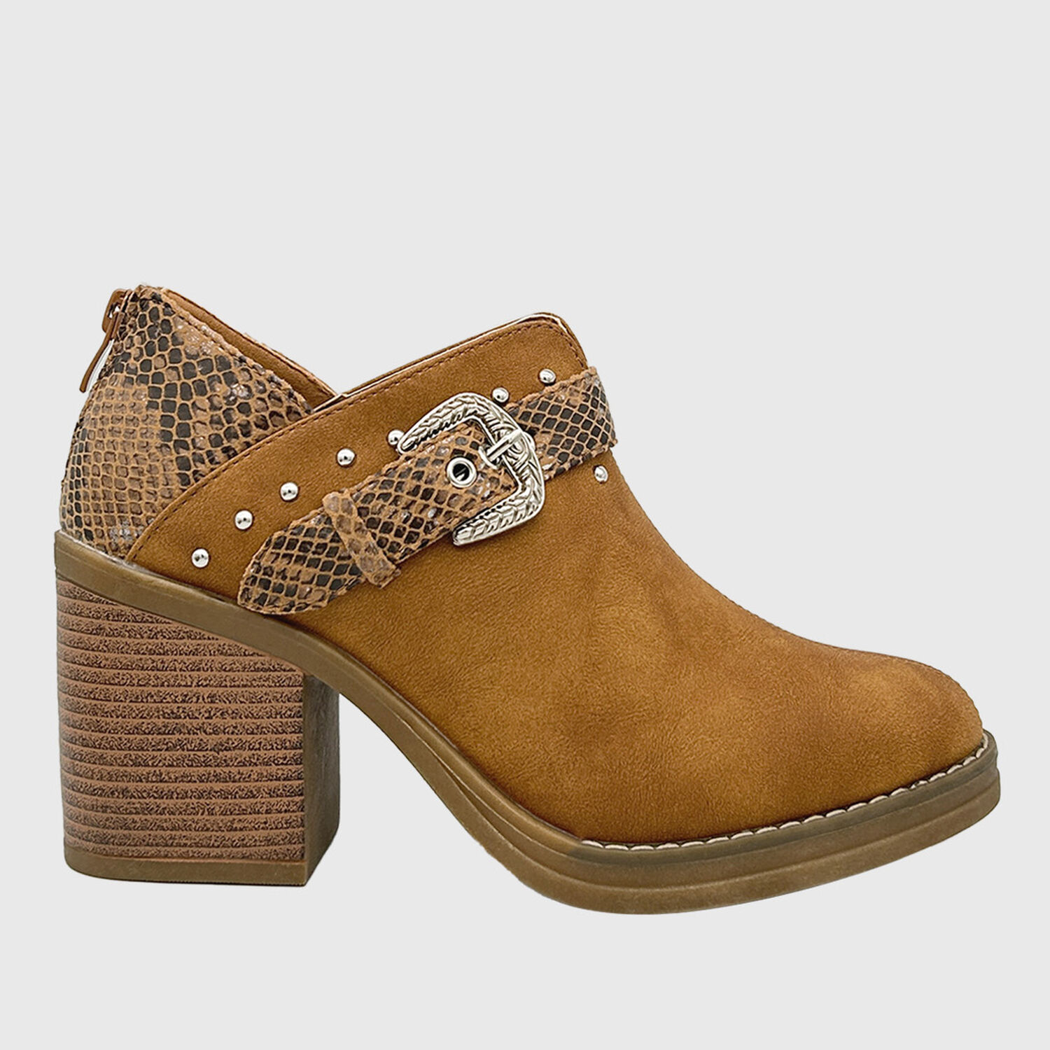 Botin Para Mujer Con Taco Y Hebilla Campera Camel Danicolle image number 3.0